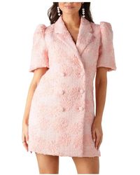 Notre-v - Kleedjes ,Roze ,Polyester Elegante Roze Blazer Jurk - Lyst