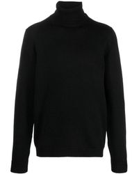 Roberto Collina - Truien & Vesten ,Zwart ,Wol Zwarte Coltrui Voor - Lyst