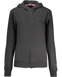 North Sails - Hoodies & Sweatvesten ,Zwart ,Katoen Full-Zip Hoodie Met Tonaal Logo - Lyst