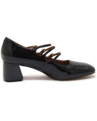 Emanuélle Vee - Schoenen ,Zwart ,Leer Zwarte Lakleren Mary Jane Schoenen - Lyst