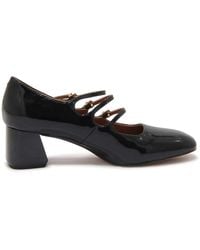 Emanuélle Vee - Schoenen ,Zwart ,Leer Zwarte Lakleren Mary Jane Schoenen - Lyst