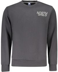 North Sails - Hoodies & Sweatvesten ,Zwart ,Katoen Zwarte Katoenen Sweatshirt Met Print Logo - Lyst