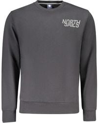 North Sails - Schwarzer Baumwoll-Sweatshirt Mit Print-Logo - Lyst