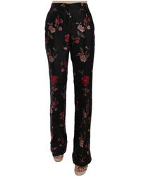 Dolce & Gabbana - E Hose mit floralem Muster und Bootcut - Lyst