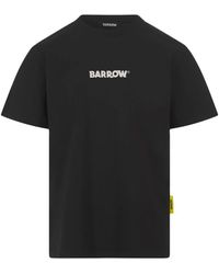 Barrow - Schwarzes baumwoll-t-shirt mit logo-druck - Lyst