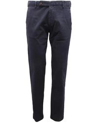 BERWICK  1707 - Marine Satin Baumwoll Stretch Hose - Lyst