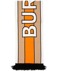 Burberry Striped Lettering Scarf - Naturel