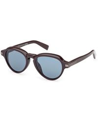 ZEGNA - Mutige dunkelbraune sonnenbrille - Lyst