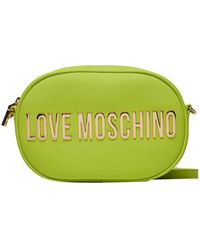 Love Moschino - Fluoreszierende grüne synthetische schultertasche - Lyst