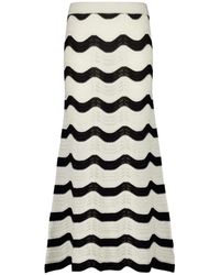 La DoubleJ - Rokken ,Veelkleurig ,Katoen Chevron Katoenen Midi Rok - Lyst