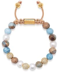 Nialaya - Beaded bracelet with pearl, larimar, opal and gold - Lyst