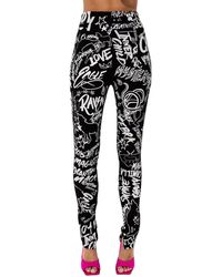 CAMILLA - Scribble Patroon Hoge Taille Broek - Lyst