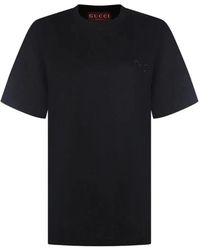 Gucci - Tops ,Zwart ,Katoen Reg T-Ctn Jersey W/Horsebit - Lyst