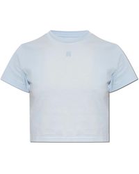 Amiri - Tops ,Blauw ,Katoen Logo T-Shirt - Lyst