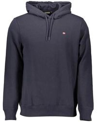 Napapijri - Blauwe Hoodie Met Logo - Lyst