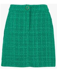 Suncoo - Rokken ,Groen ,Tweed High-Waisted Groene Tweed Rok - Lyst