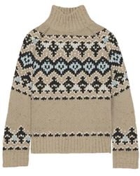 MC2 Saint Barth - Truien & Vesten ,Veelkleurig ,Wol Myra Donegal Sweater - Lyst