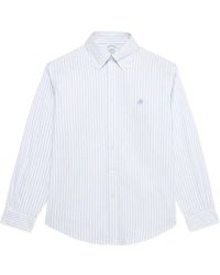 Brooks Brothers - Hellblau-weißes, regulär geschnittenes, bügelfreies, elastisches baumwoll-freizeithemd mit knopfleiste - Lyst