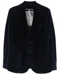 Circolo 1901 - Jassen ,Blauw ,Katoen Velours Jas - Lyst