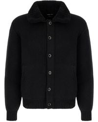 Tom Ford - Shearling Collar Cashmere Cardigan - Lyst