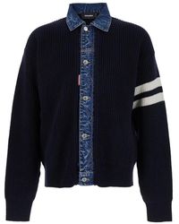 DSquared² - Strick Cardigan Denim Pullover - Lyst