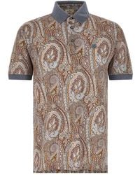Etro - Katoenen Piqué Poloshirt Met Arnica-Motief - Lyst