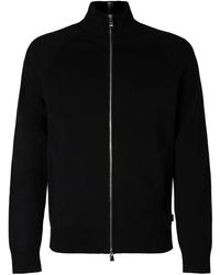 HUGO - Strickjacke Mit Reißverschluss Und Hohem Kragen - Lyst