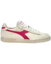 Diadora - Schoenen ,Veelkleurig ,Leer Vintage Leren Sneakers Wit Roze - Lyst