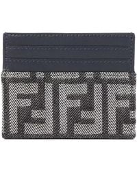 Fendi - Accessoires ,Blauw ,Katoen Baguette Kaarthouder - Lyst