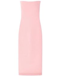 Jacquemus - Kleedjes ,Roze ,Polyester Roze Gebreide Jurk Sera Maille Stijl - Lyst