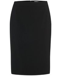 HUGO - Rokken ,Zwart ,Wol Klassieke Rok Met Tailleband - Lyst