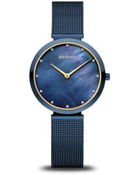 Bering - Accessoires ,Blauw ,Milanese Horloge Met Armband - Lyst