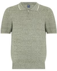 Fedeli - Tops ,Groen ,Katoen Polo Sweater Met Korte Mouwen - Lyst