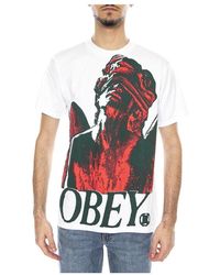 Obey - Tops ,Wit ,Katoen Blindfold T-Shirt - Lyst