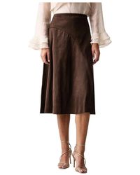 Guess - Rokken ,Bruin ,Polyester Jennie Midi Rok - Lyst