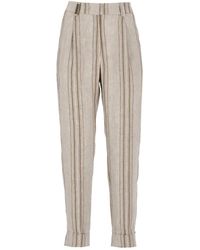 Peserico - Pantalones de lino a rayas - Lyst