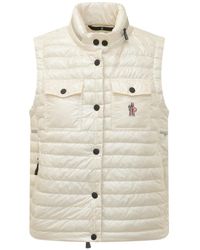 Moncler - Jassen ,Wit ,Leer Grenoble Padded Gilet - Lyst