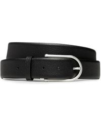 Guess - Accessoires ,Zwart ,Leer Genuine Leather Belt - Lyst