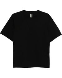 Rick Owens - Tops ,Zwart ,Katoen T-Shirt Met Ronde Hals En Korte Mouwen - Lyst