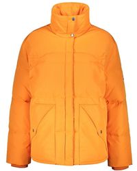 KENZO - Jassen ,Oranje ,Katoen Donsjack Met Ritssluiting En Drukknoopsluiting - Lyst
