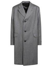 Prada - Grijze Jas Monopetto - Lyst