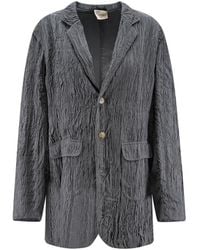 Alysi - Jassen ,Grijs ,Leer Blazer Wrinkle - Lyst