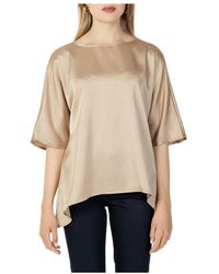 Sandro Ferrone - Gemusterte bluse mit 3/4 ärmeln - Lyst