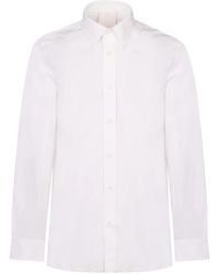 Givenchy - Overhemden ,Wit ,Katoen Logo Embroidery Shirt - Lyst