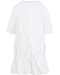 Alaïa - Weiße Baumwollkleid Eleganter Stil - Lyst