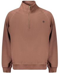 Timberland - Hoodies & Sweatvesten ,Bruin ,Katoen Exeter River Geborduurd Logo Quarter-Zip Sweatshirt - Lyst