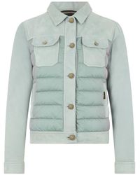 Moorer - Jassen ,Blauw ,Leer Petunia Puffer Jacket - Lyst