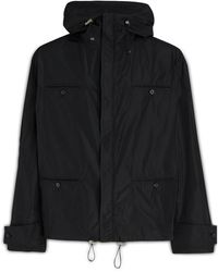 Ferragamo - Jassen ,Zwart ,Polyester Drawstring-Hem Hooded Jacket - Lyst