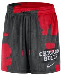 Nike - Fitness ,Zwart ,Polyester Chicago Bulls Courtside Dri-Fit Nba Mesh Oefenbroek - Lyst