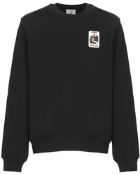 CASABLANCA - Schwarzer Baumwoll-Rundhalsausschnitt-Sweatshirt Sunset Valley - Lyst